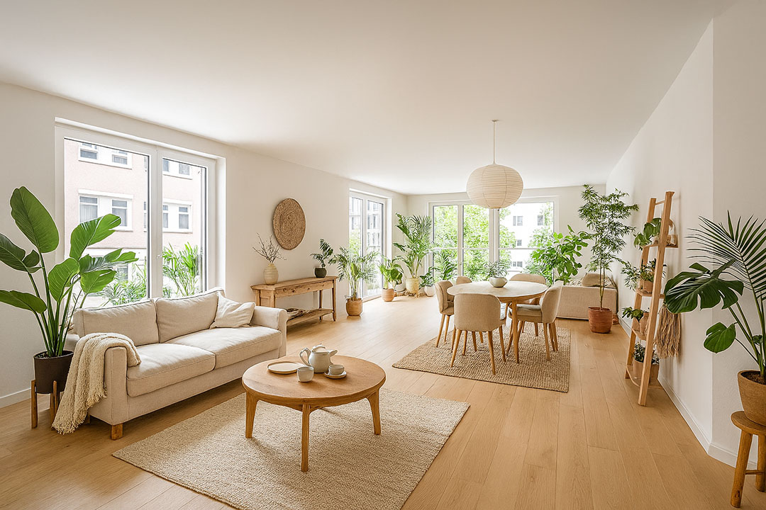 Wohnung im Japandi-Style