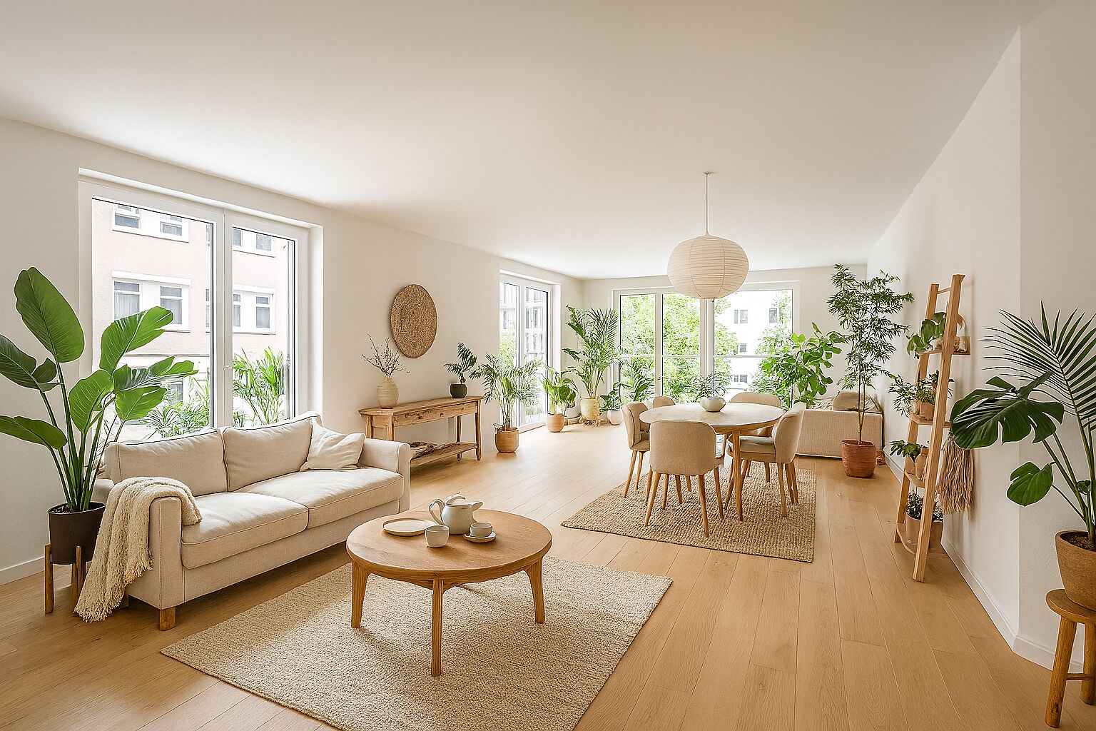 Helle Wohnung mit bodentiefen Fenstern