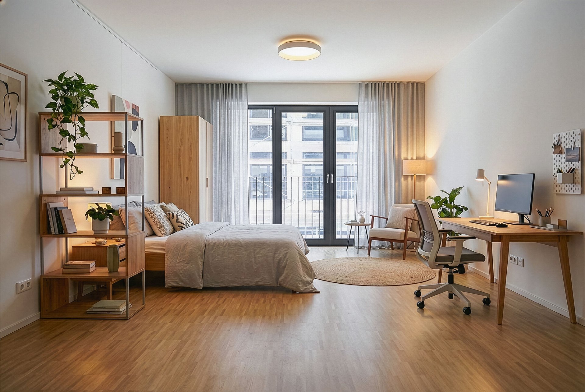 Kompaktes Studio-Apartment mit Einbauküche